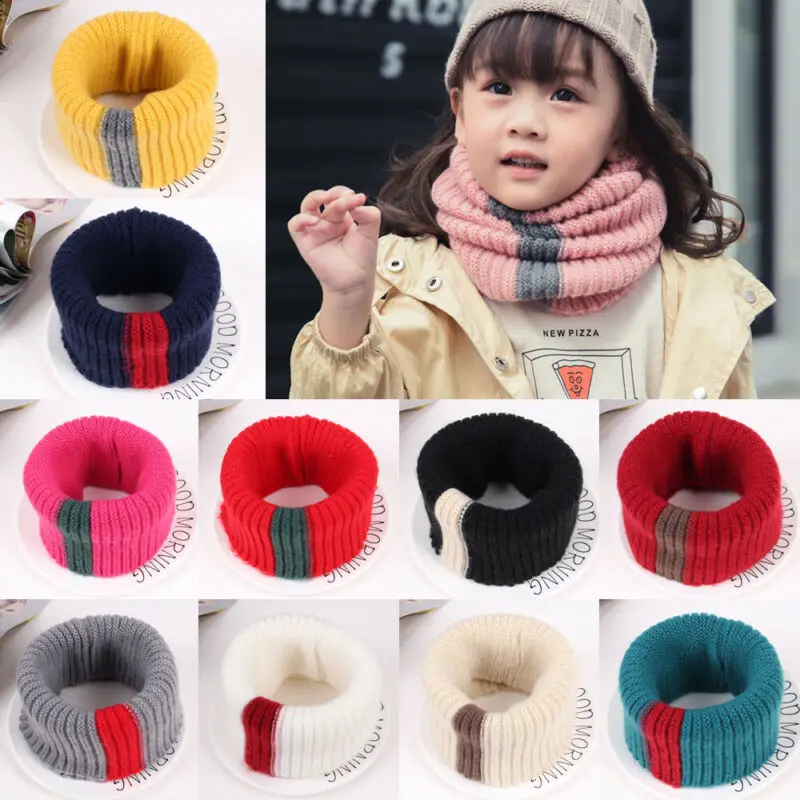 Брендовый вязаный шарф для девочек плотный теплый зимний с флисовой подкладкой