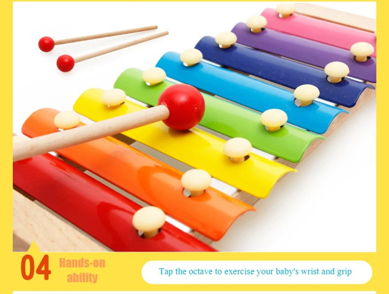 Деревянный Октав стук пианино ребенок деревянный ксилофон раннее образование