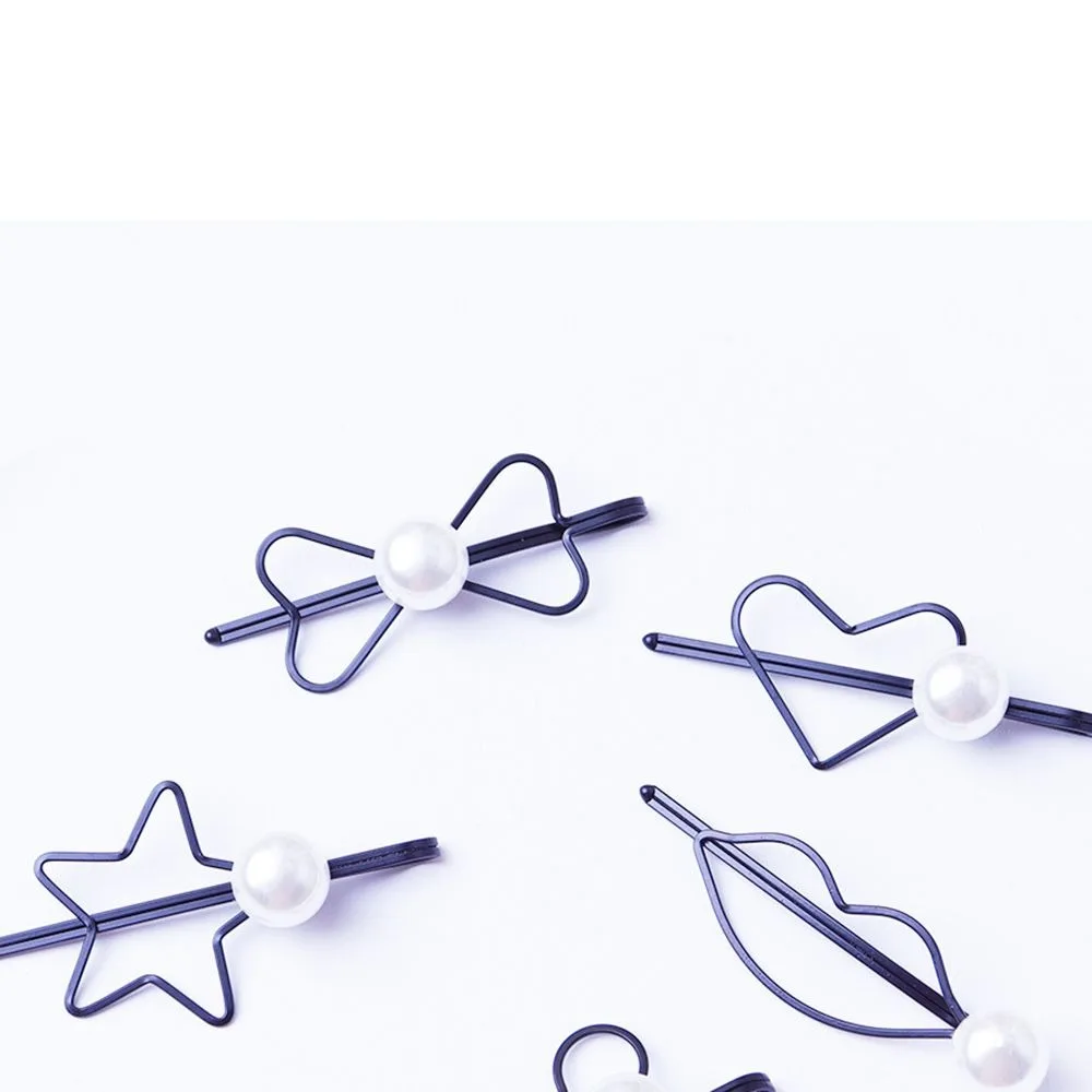 Красивая жемчужная заколка для волос Ретро стиль челки Корейская сетка красный