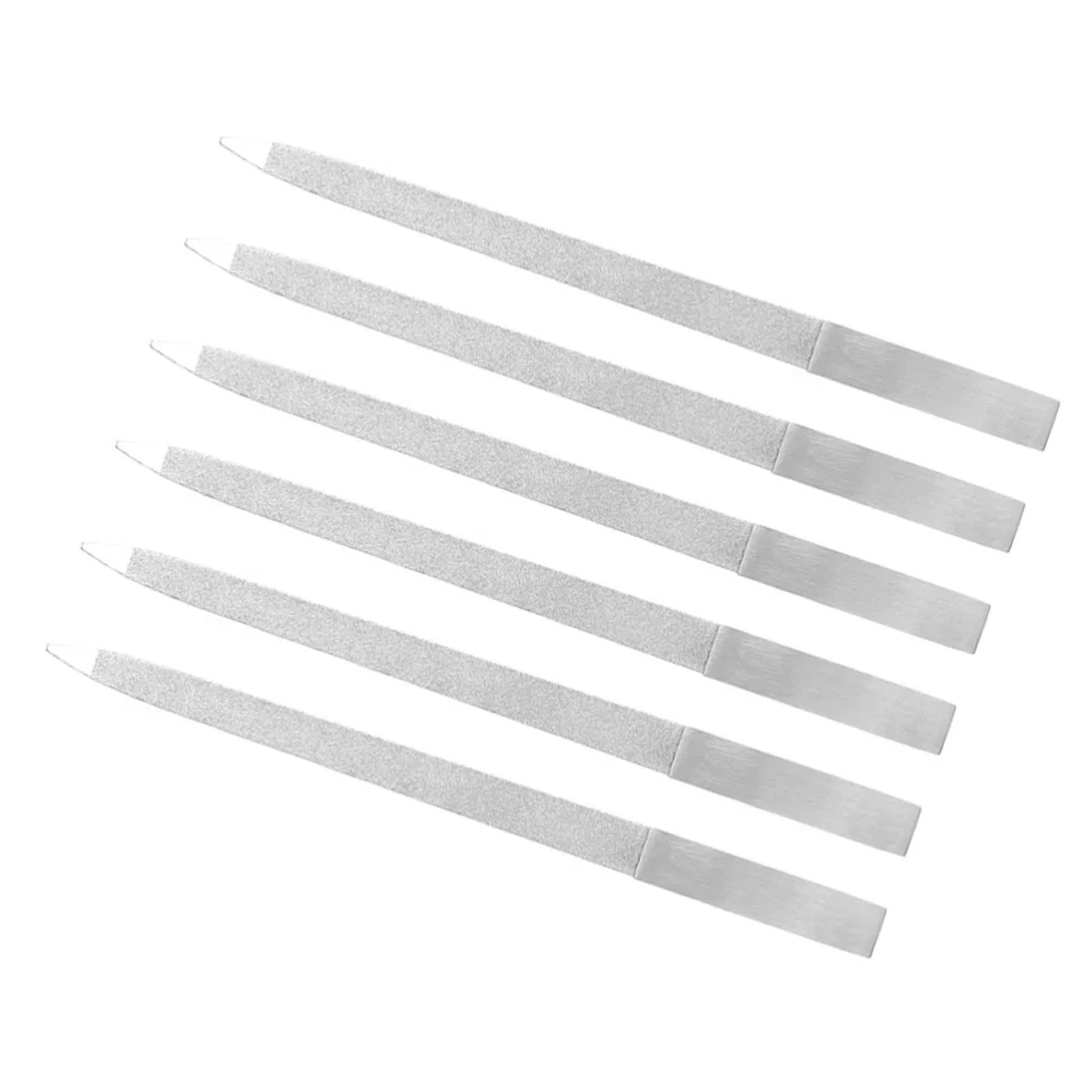

6pcs Stainless Steel Nail Files Double Side Carborundum Fingernails Toenails Manicure Files