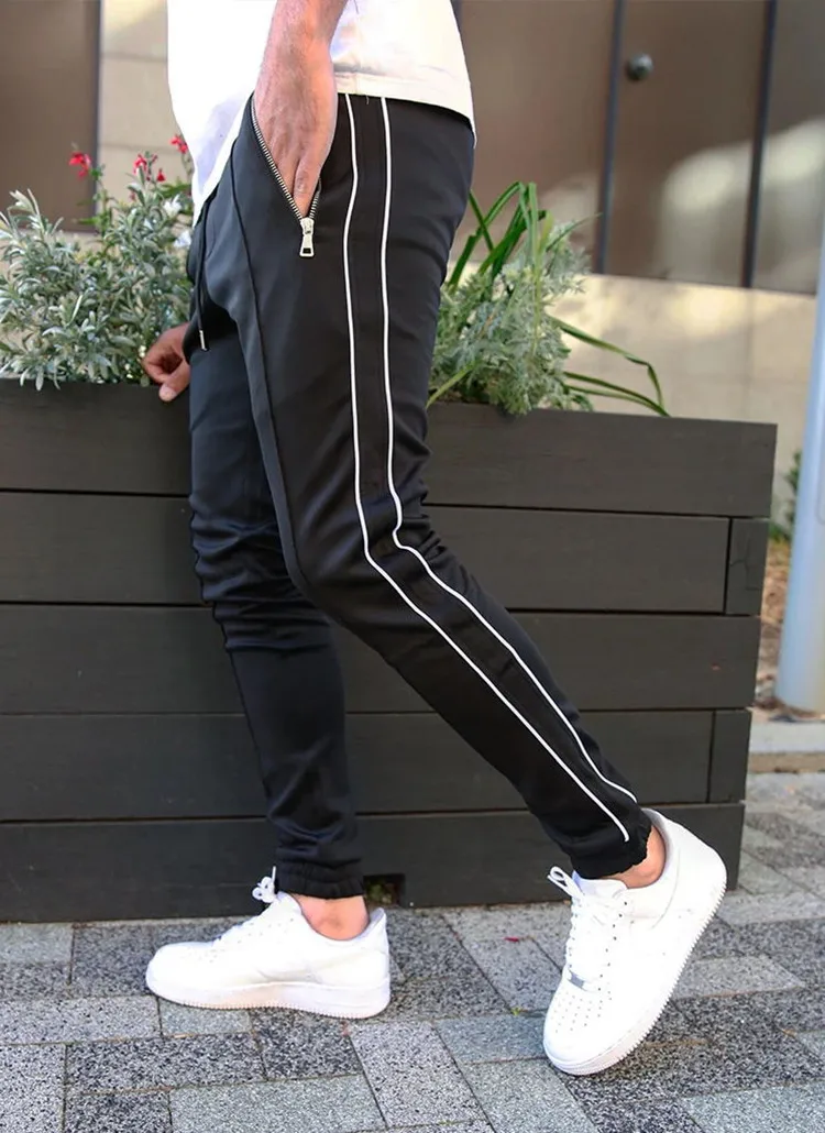 Autumn New Fashion Cultivate One's Moral Character Color Matching Hip Hop Casual Gymnastic Pants Mens Athletic Pants images - 6