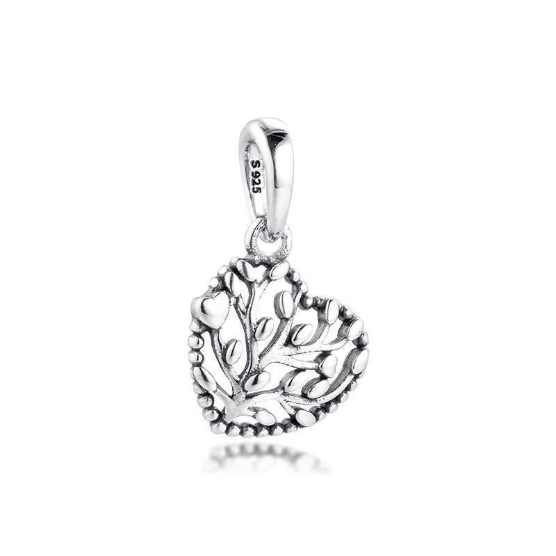 

Genuine 925 Sterling Silver Flourishing Hearts Dangle Charm Fits Europe Bracelet Beads for Women DIY Jewelry Making Kralen