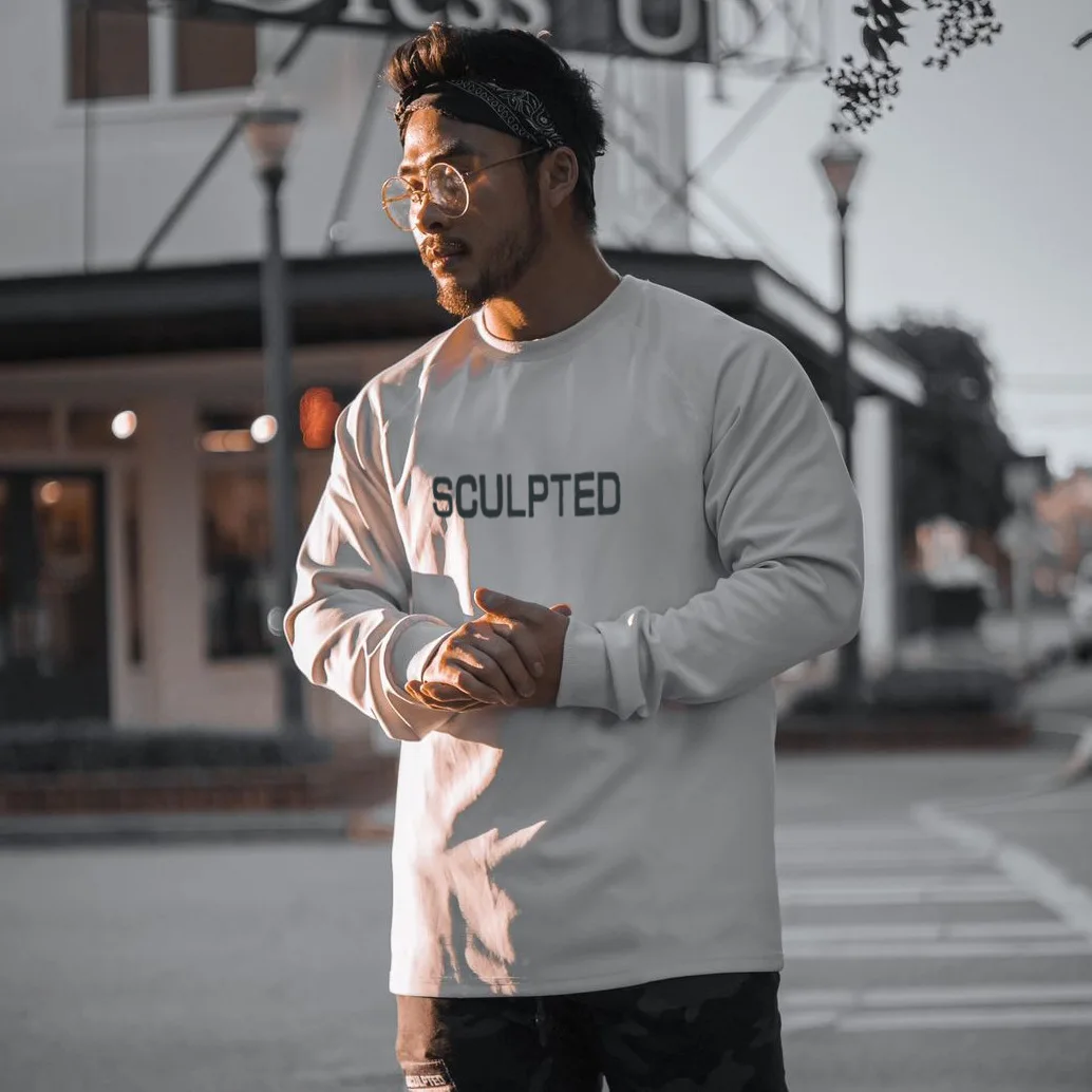 

Autumn new men muscle fitness long sleeve shirt fashion casual loose blazer cotton round collar large male long sleeve clothing