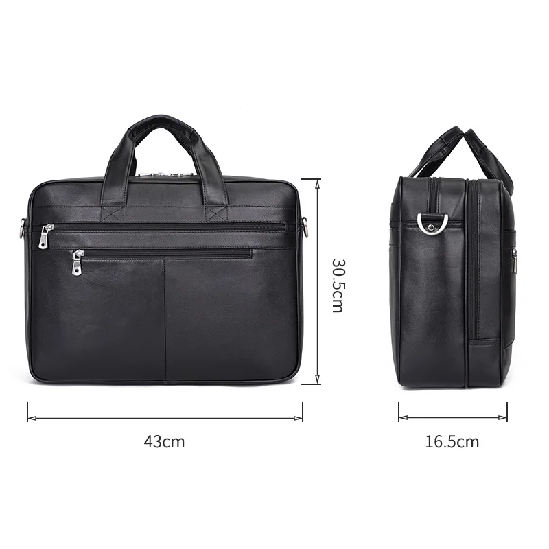 Мужской портфель из натуральной кожи сумка для ноутбука деловая дорожная с
