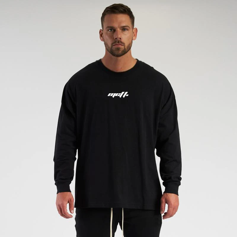 

Brand Men's Gym Clothing Bodybuilding Fitness Casual Fashion Long Sleeve TShirts Oversized Sporting Breathable Running T Shirt