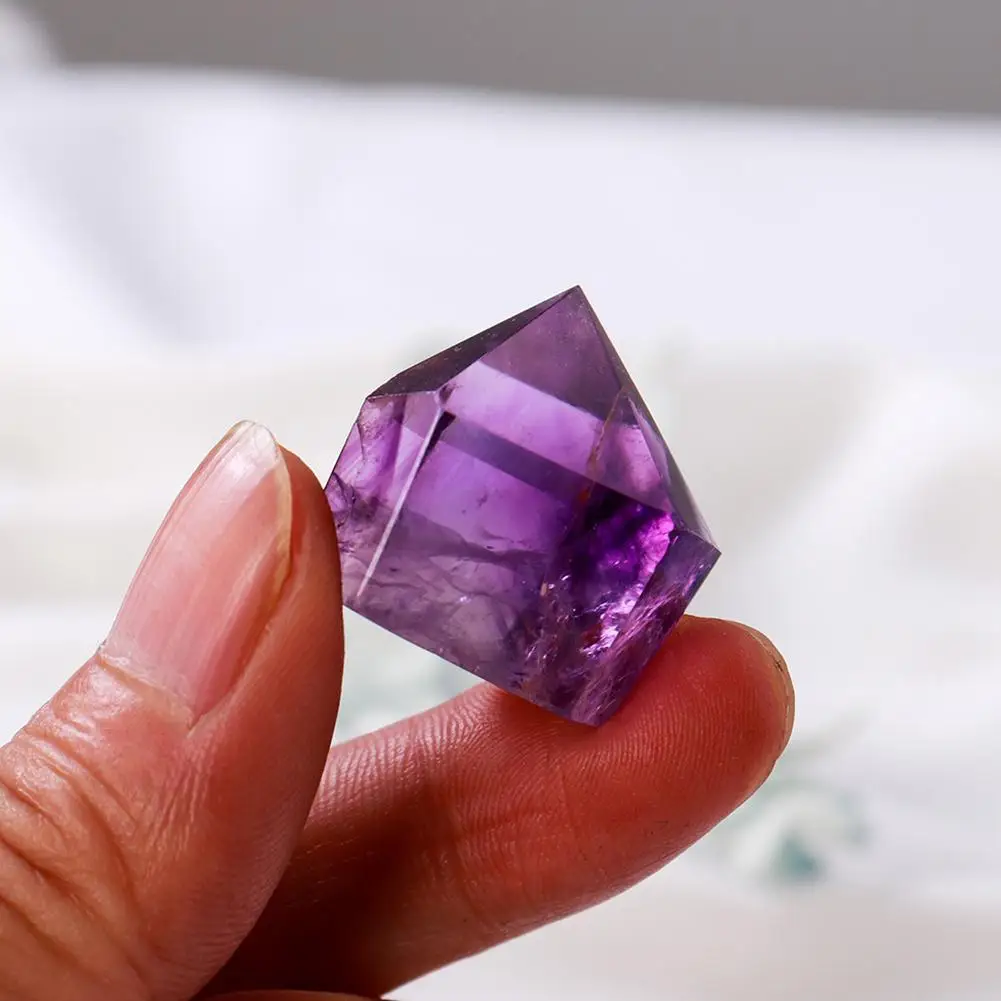 

1PC Natural Amethyst Point Wand Quartz Crystal Reiki Healing Crystal Energy Stone Tower Handmade Home Decor Pyramid Ornaments