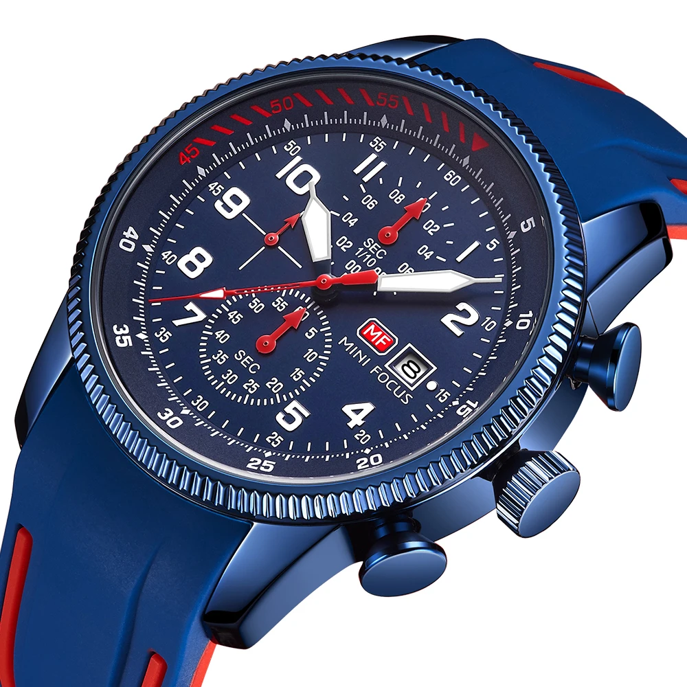

MINIFOCUS Top Brand Luxury Men Quartz Watch Fashion Business Waterproof Multifunction Man Clock Silicone Strap Sport Chronograph