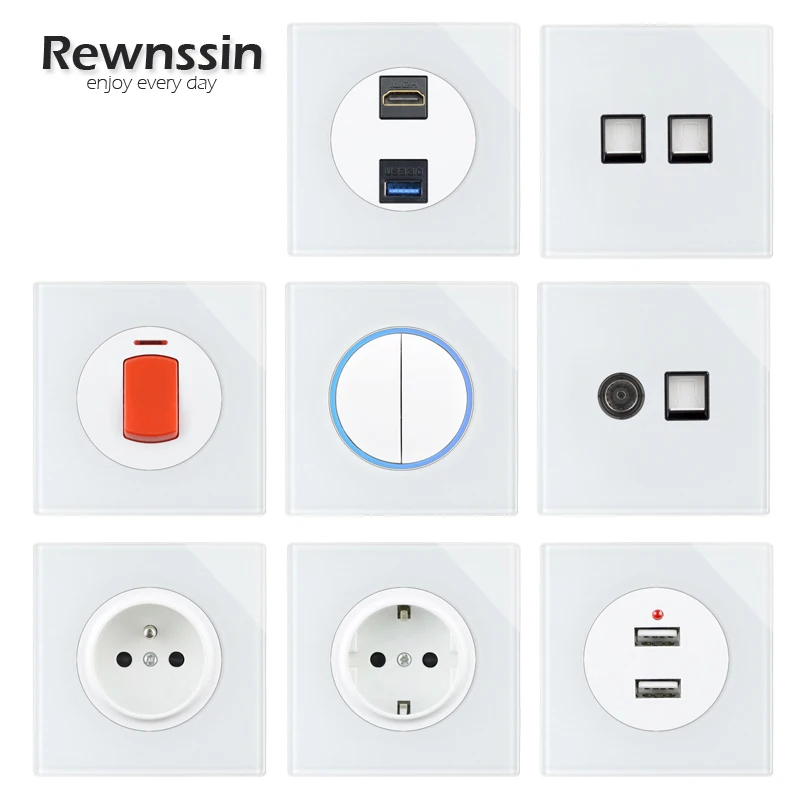

Евророзетка Rewnssin с двумя Usb и HDMI разъемами, 20 А/45 А, 16 А, 250 В