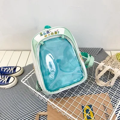 green Прозрачные женские рюкзаки с милыми буквами Ita Bookbags, женские школьные сумки для девочек-подростков, модные летние рюкзаки, хит - Цвет: green