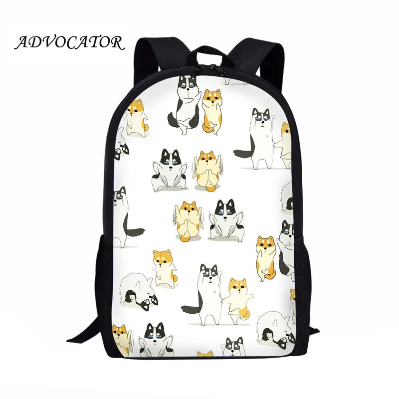 Cartoon Husky Printing School Bag Girls Bookbag Children Kids School Bags College Girls Students Shoulders Bags Plecak Szkolny