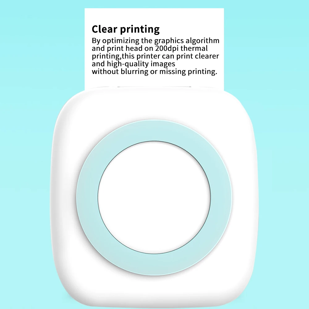 

Printer Bluetooth Rechargeable Label Printer Pocket Quick Printer APP Sharing 800mAh Portable Printer Thermal Printing
