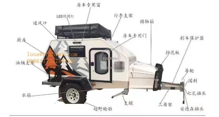 Customized Fiberglass Mini Off Road Teardrop Caravan Camper Trailer for sale with Integrated Fly above Canvas Roof | Бытовая техника
