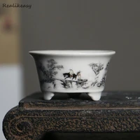 2 size creative mini purple clay ceramic high quality bonsai chinese style flower pots home desktop decorative flower pot lc293