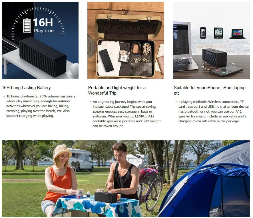 BEESCLOVER беспроводные колонки с HD звуковыми красочными огнями Bluetooth автомобильные