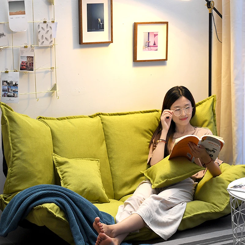 Двойной ленивый диван кровать пол татами спальня складной мебель пуф Подушка с