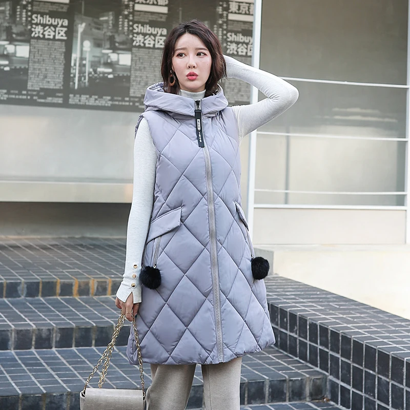 Новинка осенне-зимний жилет женский 2021 Женская куртка без рукавов с капюшоном