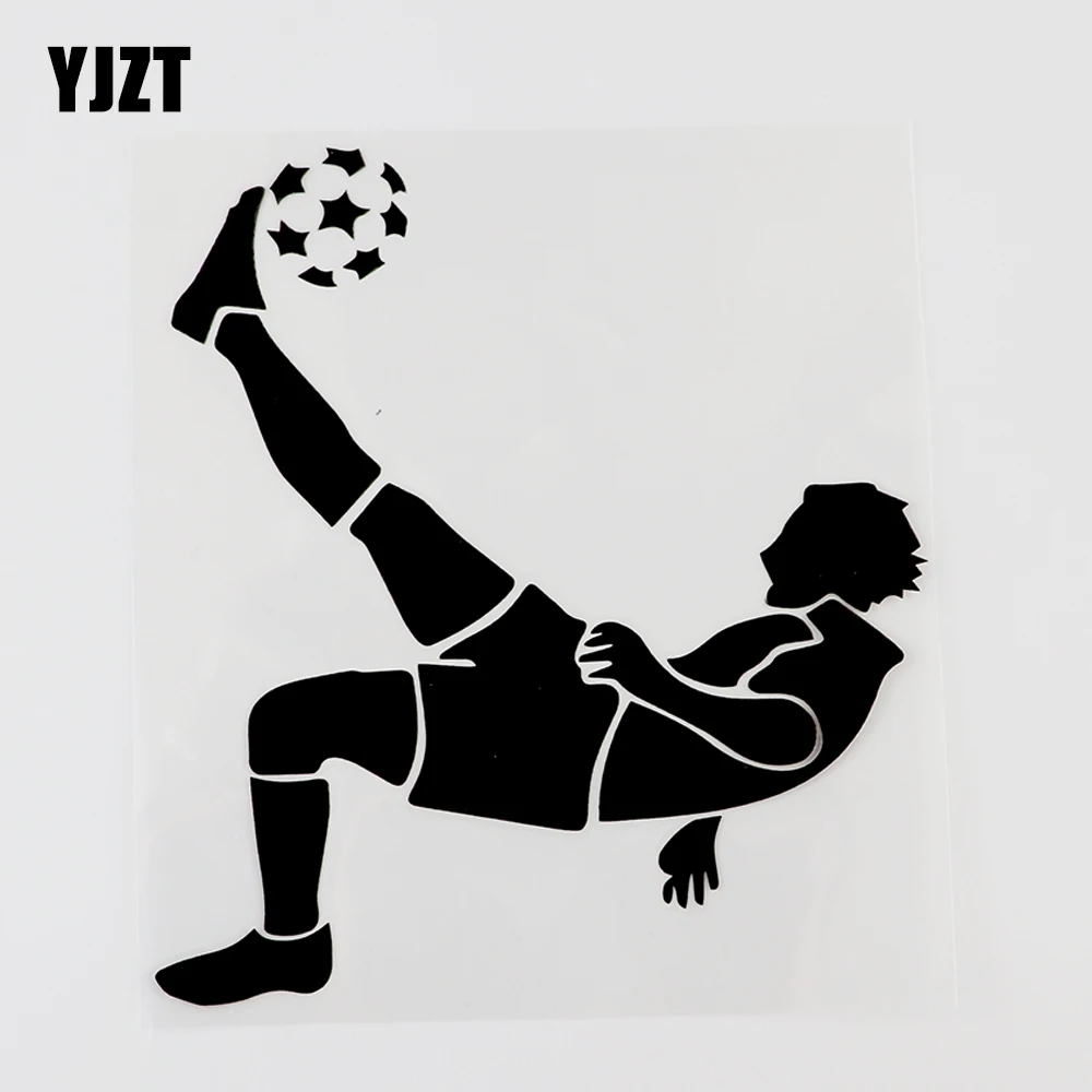 

YJZT 14.4CMX15.4CM Fun Exquisite Football Soccer Decal Vinyl Car Sticker Black/Silver 8A-1066