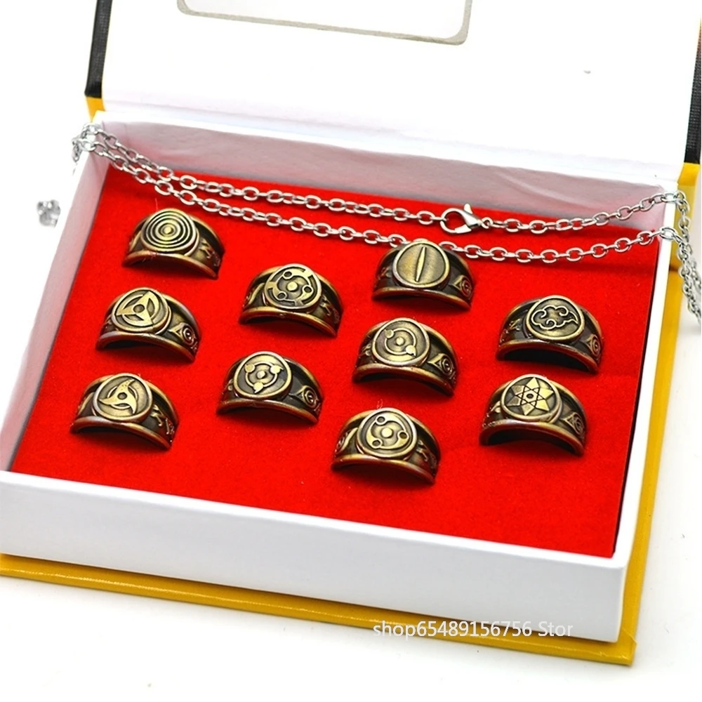 Anime HOKAGE Japan Akatsuki Cosplay Rings Set Sasori Itachi Hidan Deidara Pein Accessories Prop Christmas Halloween Party Gifts |