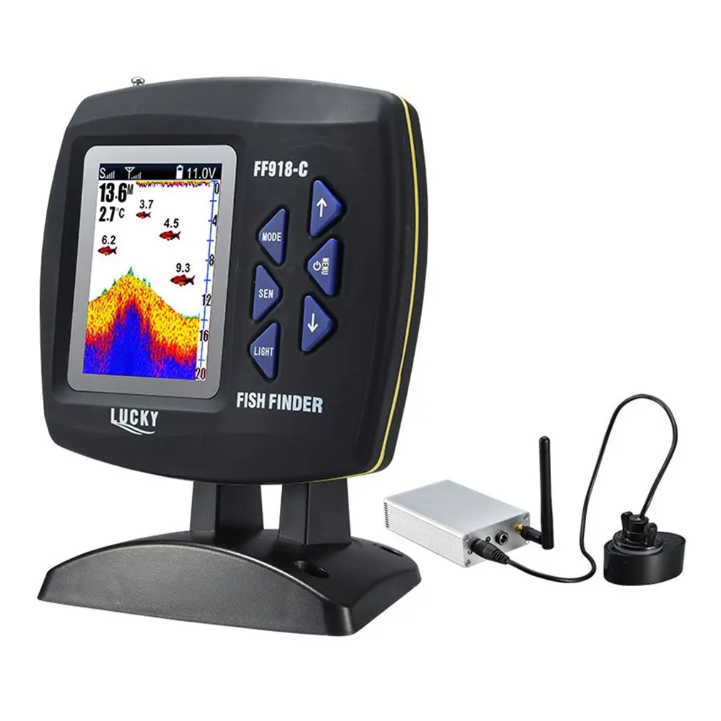 2019 Lucky Wireless Fish Finder Echo Detecting Fishing Detector with 3.5 Inch LCD 328ft/100m Depth underwater Camera FF918-C hot | Спорт и