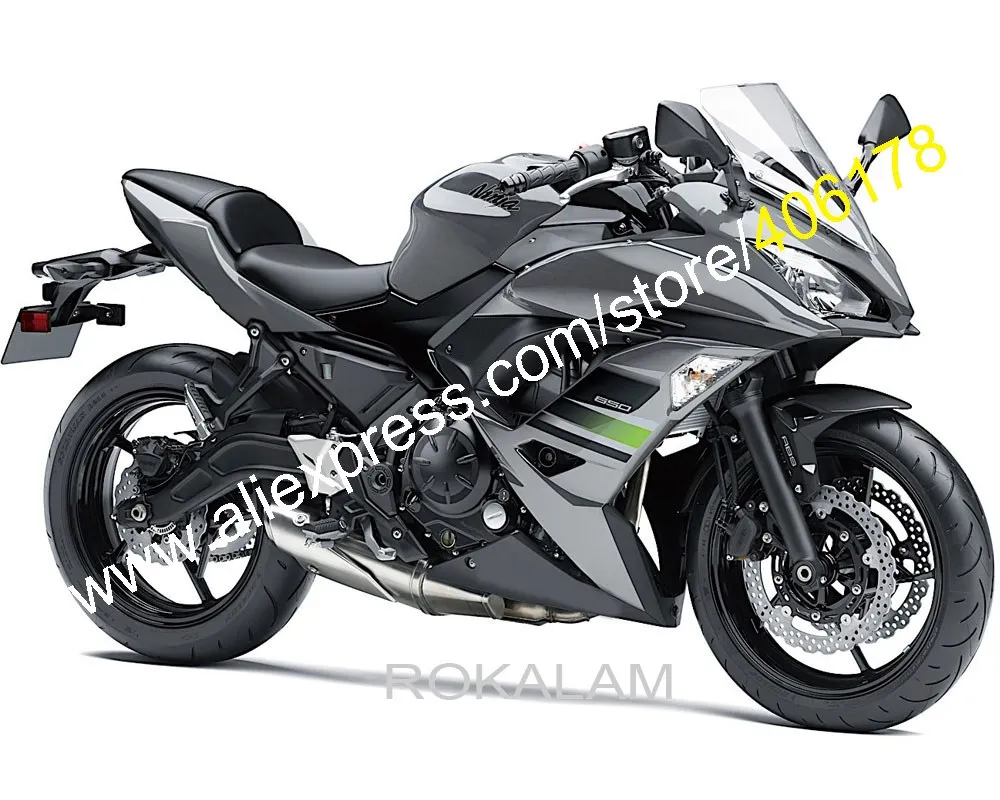 Комплект кузова для Kawasaki Ninja 650R ER 6F 2017 2018 2019 17 18 19 ER6F 650 Черные Серые Обтекатели