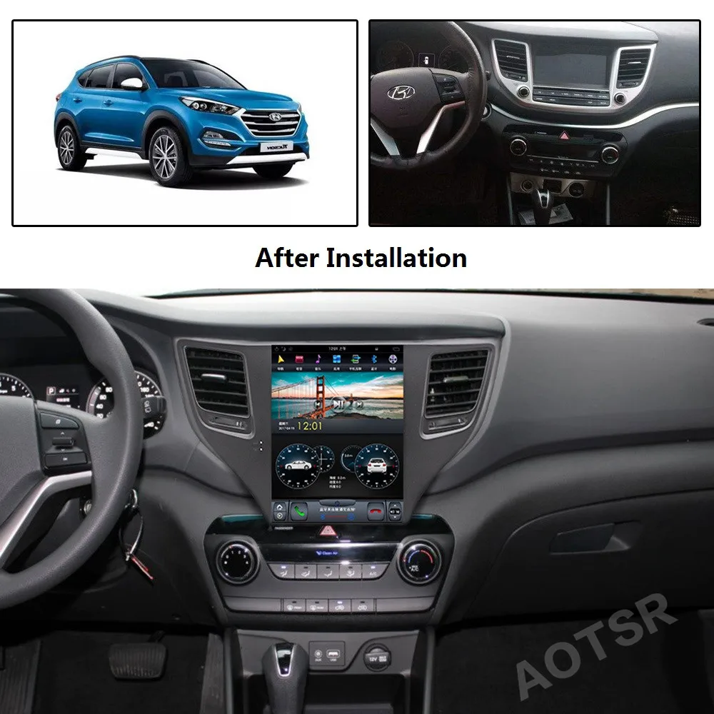 Автомагнитола AOTSR на Android 9 для Hyundai Tuscon 2015 2019 автомобильный мультимедийный плеер с