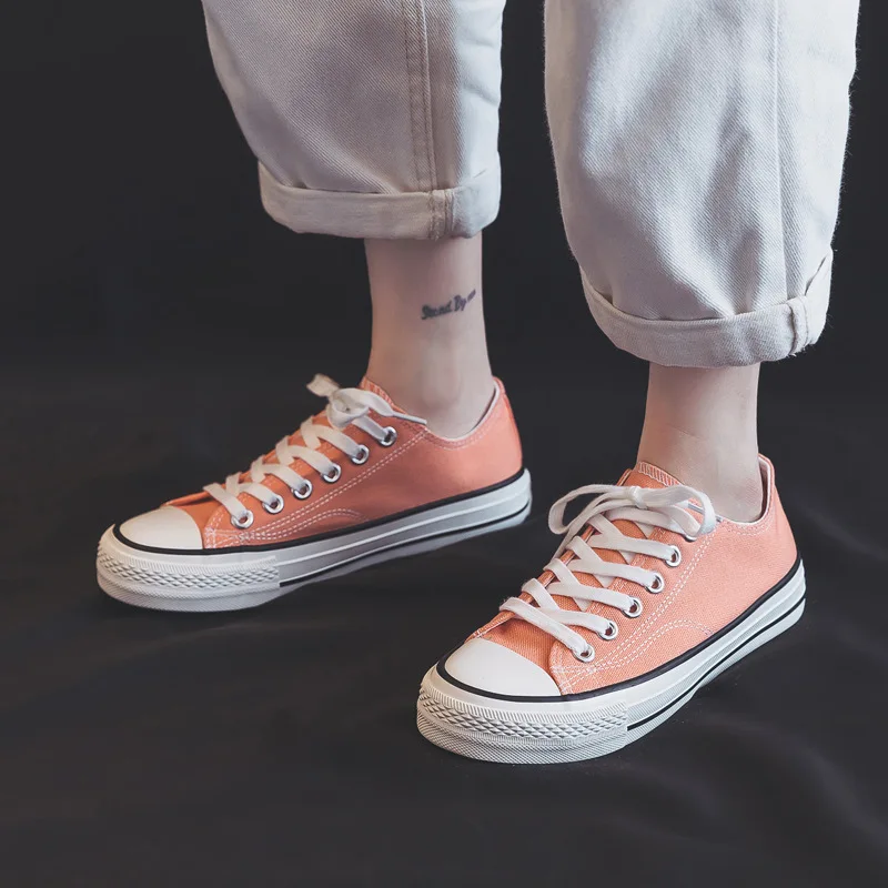 

Кроссовки парусиновые с низким вырезом, Классическая Уличная Повседневная Спортивная обувь на плоской подошве для студенток, парные модел...