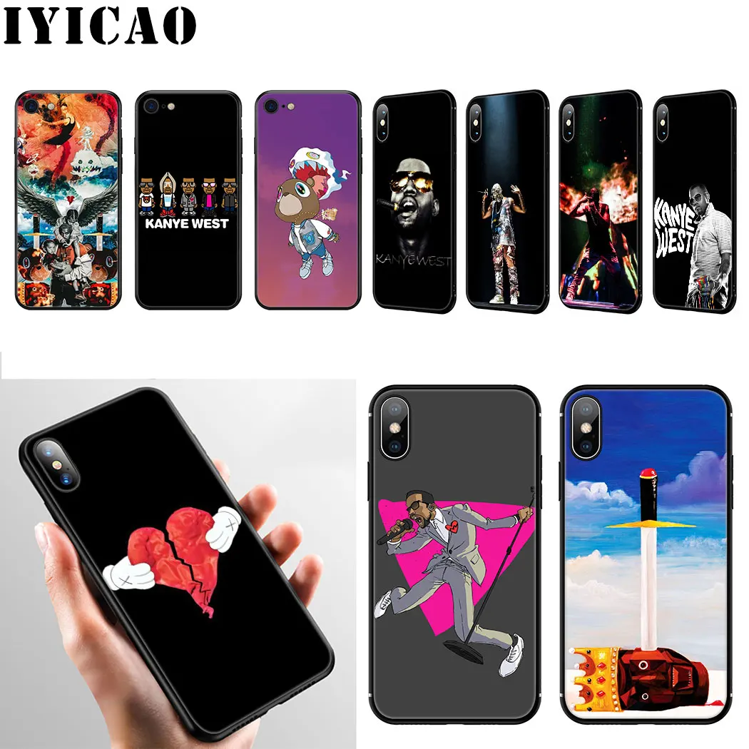 IYICAO реперские кепки в стиле Канье Уэста Мягкий силиконовый чехол для телефона