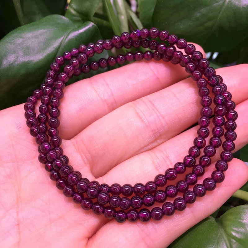 

2020 Natural purple black garnet bracelet natural stone bracelet DIY jewelry for gift Crystal healing stone Lucky lovers 1Pc