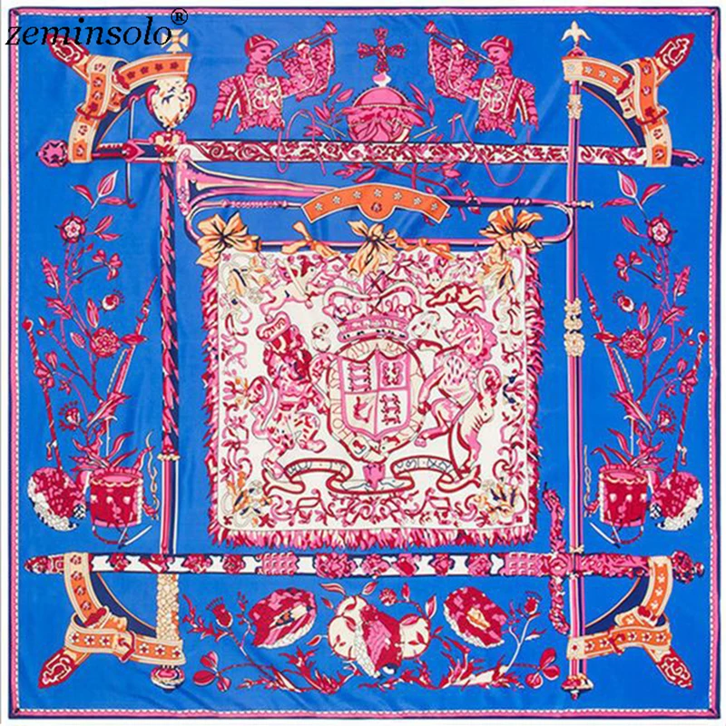 Модный большой квадратный шелковый шарф с принтом шаль бандана