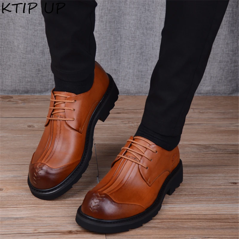 Туфли мужские из натуральной кожи деловой стиль повседневная офисная обувь с