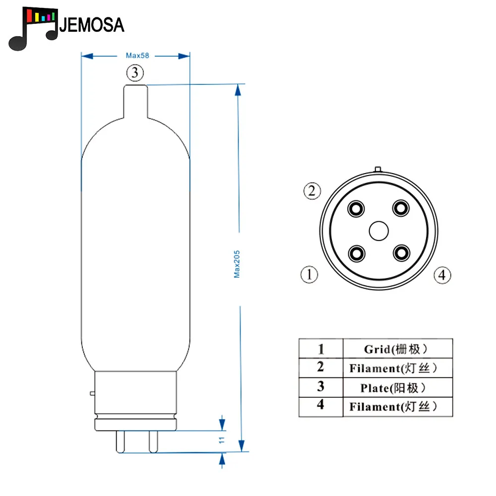 Вакуумная трубка PSVANE 805 HIFI series 1 шт. 4-контактная электронная лампа с крышкой