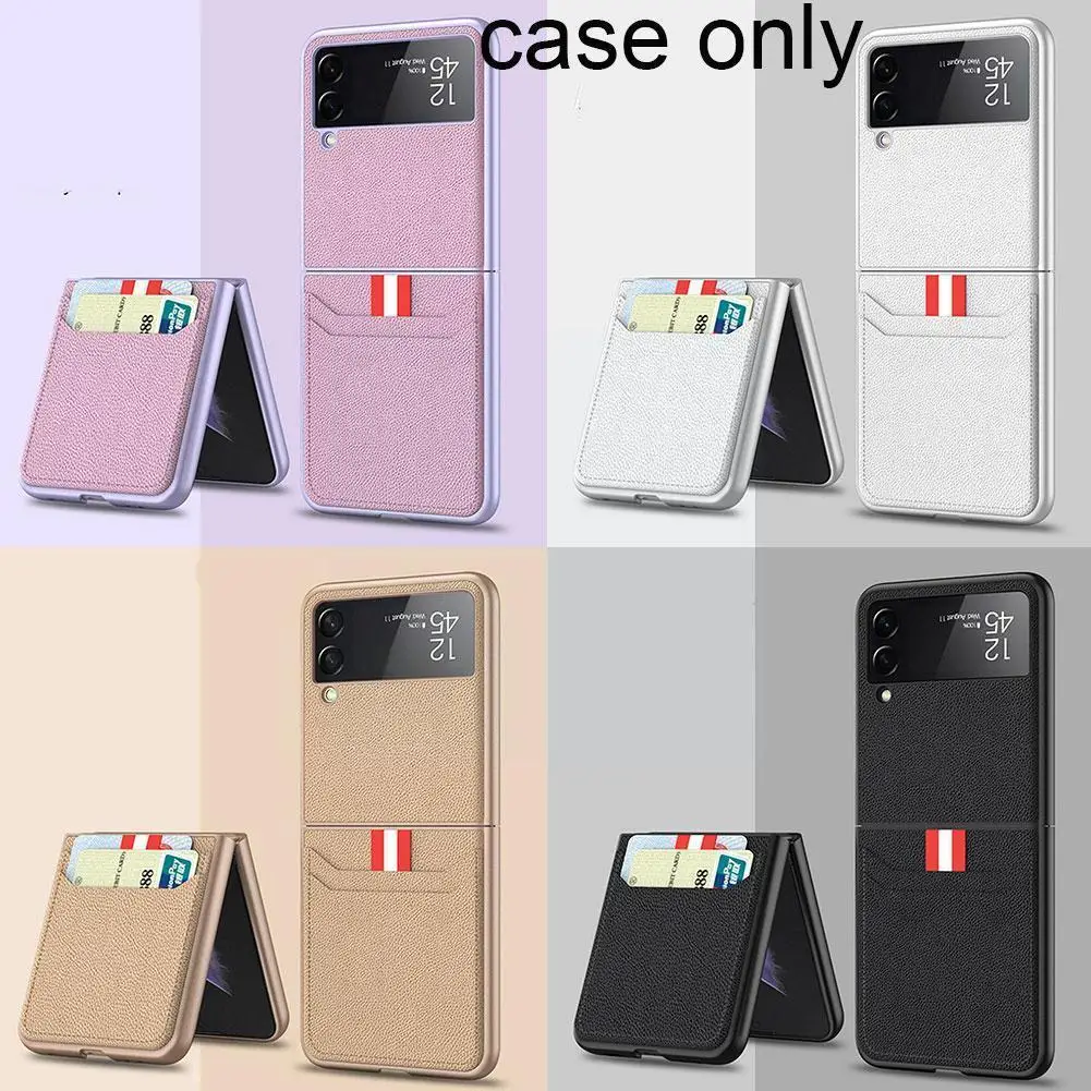 

2021 New Luxury Foldable Leather Phone Cover For Samsung ZFlip 3 Bag Protective ZFlip3 Z Galaxy Shockproof Motorola G9 Plus Case
