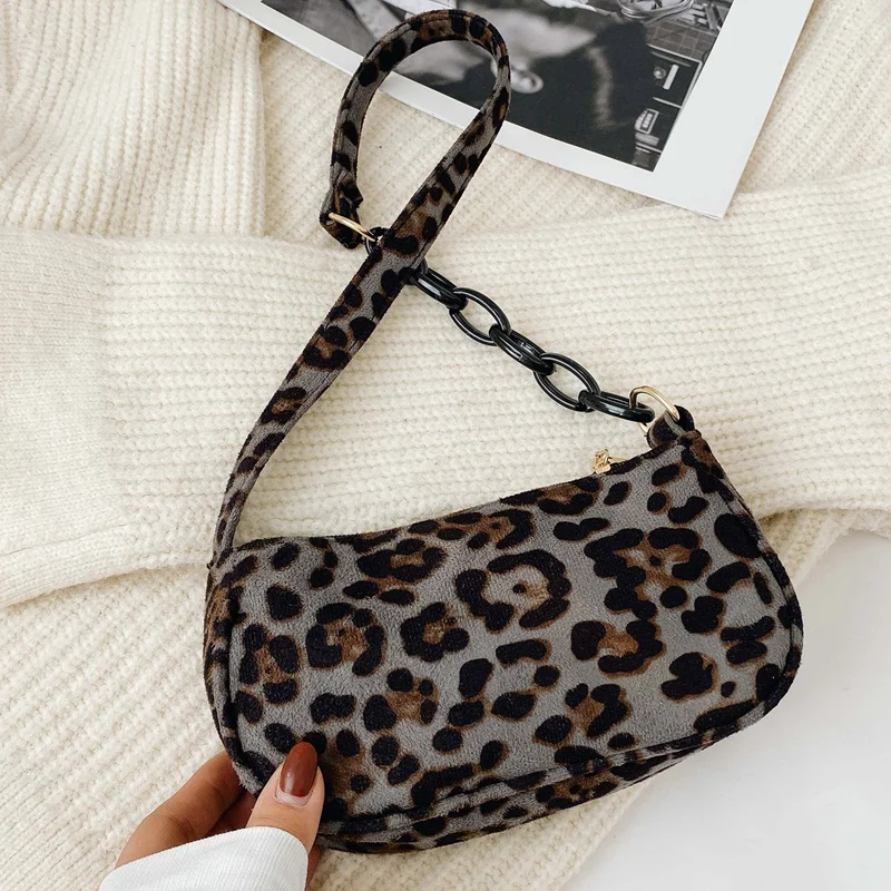 

ASDS-Vintage Leopard Pattern Underarm Pockets Ladies Chain Bag Shoulder Bag Party Clutch Purse