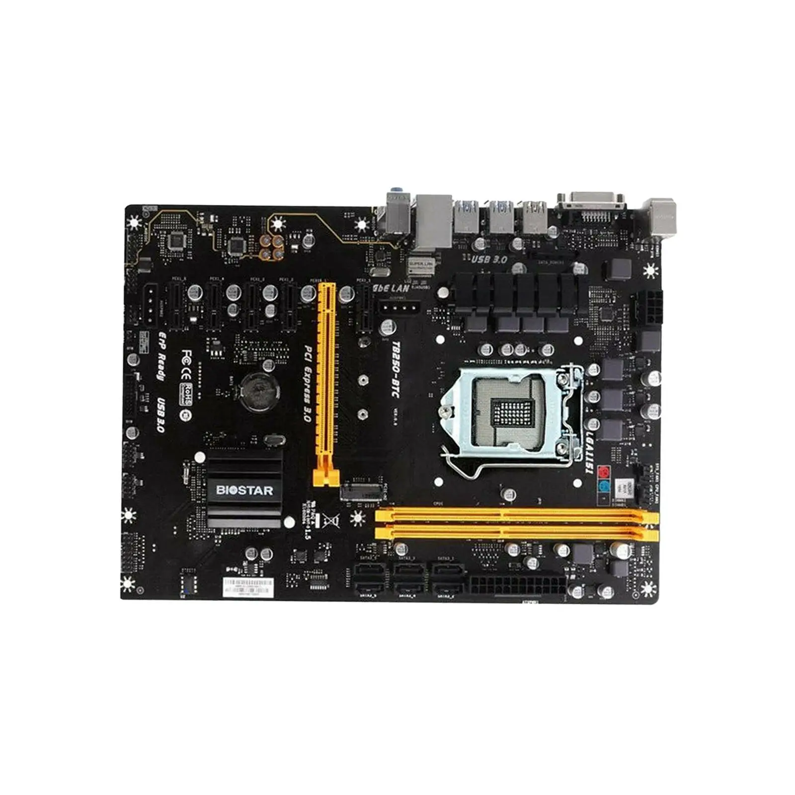 BIOSTAR TB250 BTC LGA 1151 Intel B250 USB 3 0 DDR4 блок питания ATX 6 GPU добыча материнская плата