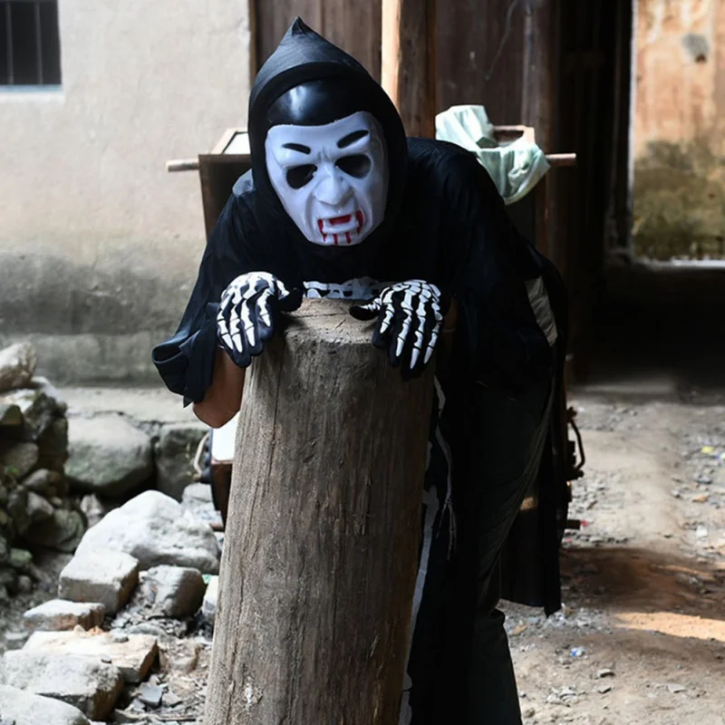 Хэллоуин призрак Халаты Костюмы череп комбинезон со скелетом страшная маска