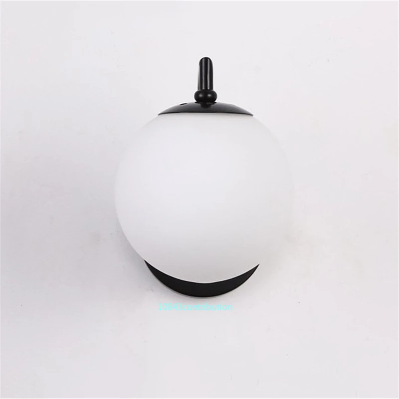 

Nordic Modern Metal Wall Lamps LED Milky Bedroom Light Special Glass Round Ball Bedside Wall Lights Home Decor Lighting Fixtures