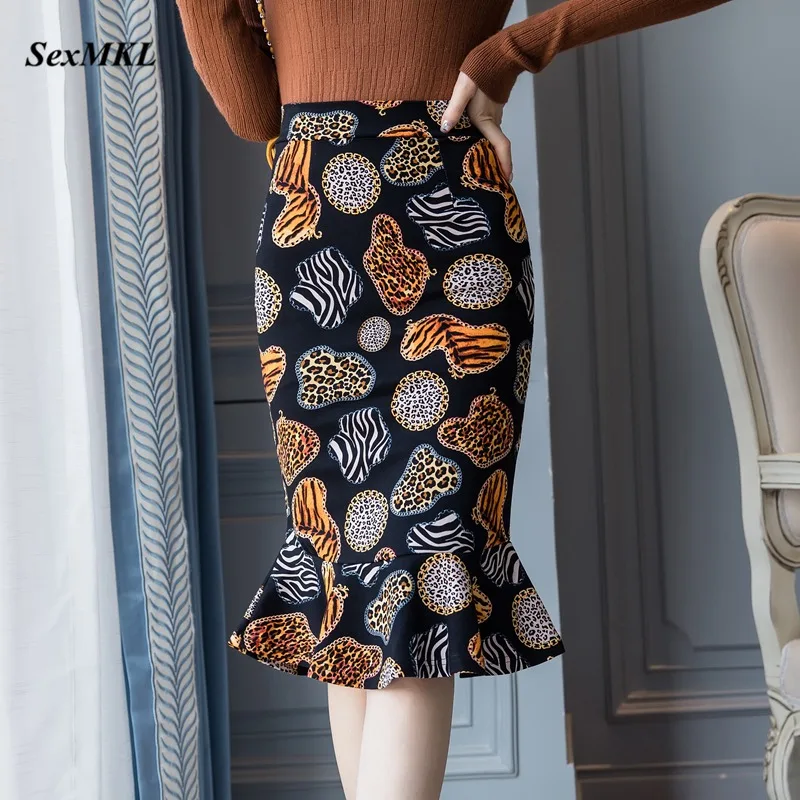 

Женская юбка с завышенной талией и оборками, большие размеры