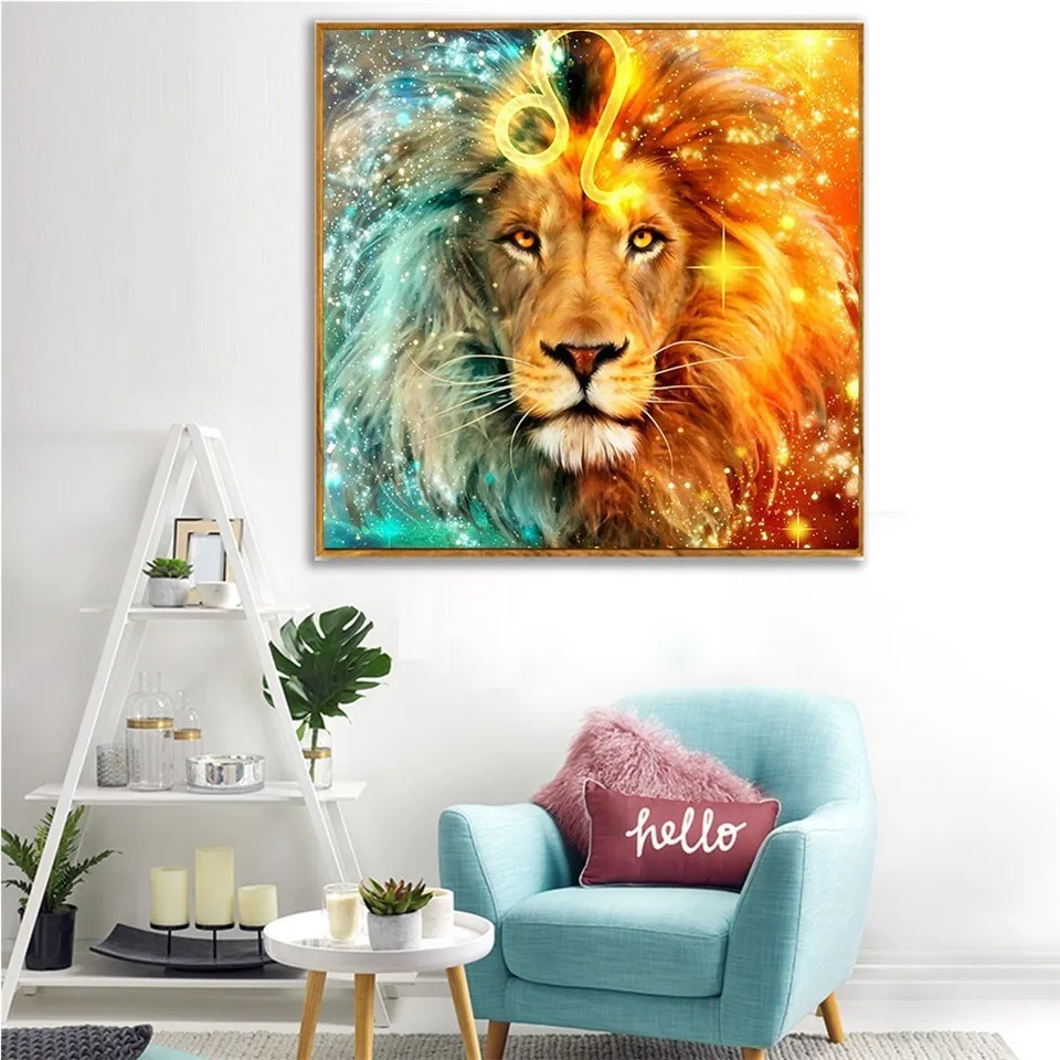 AZQSD Бриллиантовая мозаичная фигурка животного крестиком Картина Стразы