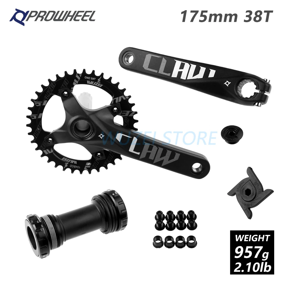 Prowheel 104 BCD mtb велосипед кривошипно 170/175 мм/30/32/34/36/38 T Круглый Звездочка с каретка BB шатун для горного велосипеда