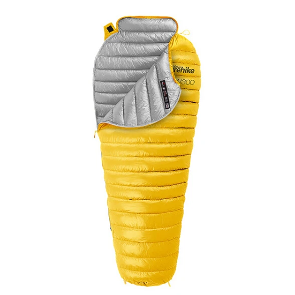 Yellow Naturehike CW300 Сверхлегкий Открытый белый гусиный пух Мумия спальный мешок NH18S300-D - Цвет: Yellow