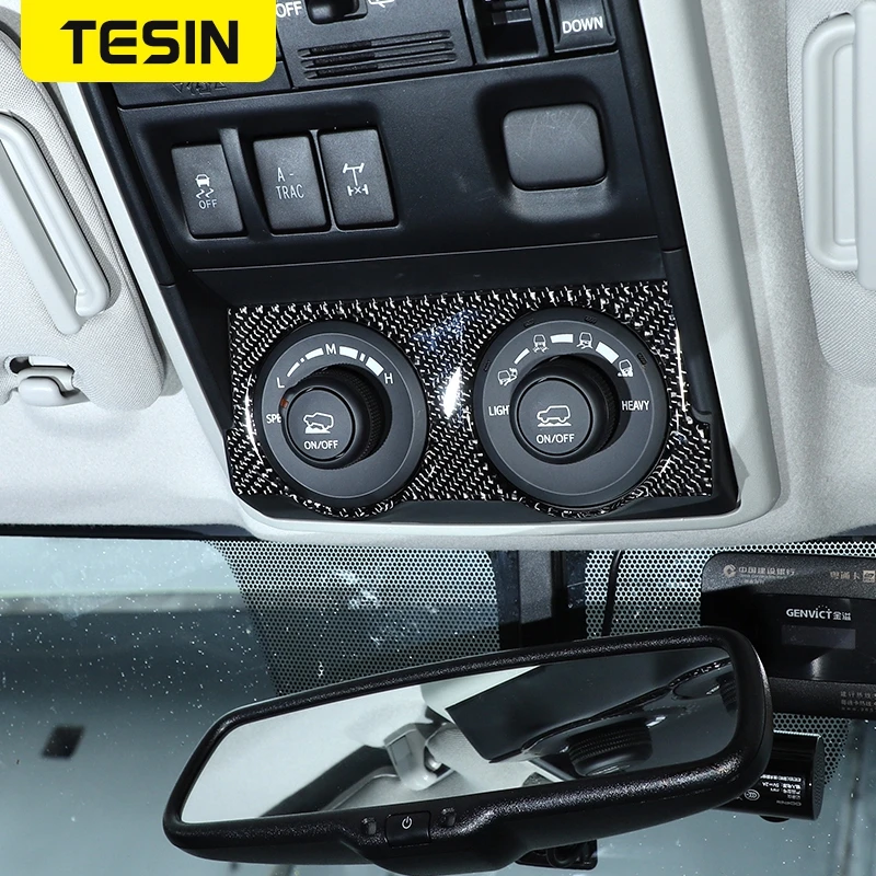 TESIN Soft Carbon Fiber Car 4WD Four-Wheel Drive Switch Panel Decoration Sticker Interior Accessories for Toyota 4Runner 2010+ | Автомобили