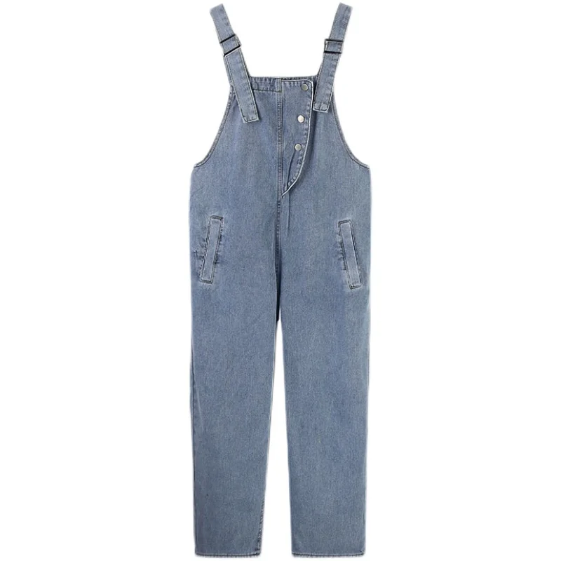 

Новинка 2022, свободный джинсовый комбинезон, женская одежда, джинсовый комбинезон с широкими штанинами, комбинезон, ковбойские брюки, джинсо...