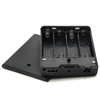 4 x 1 5v aa battery storage case box holder with built in usb onoff switch 4 slots aa batteries plastic cover