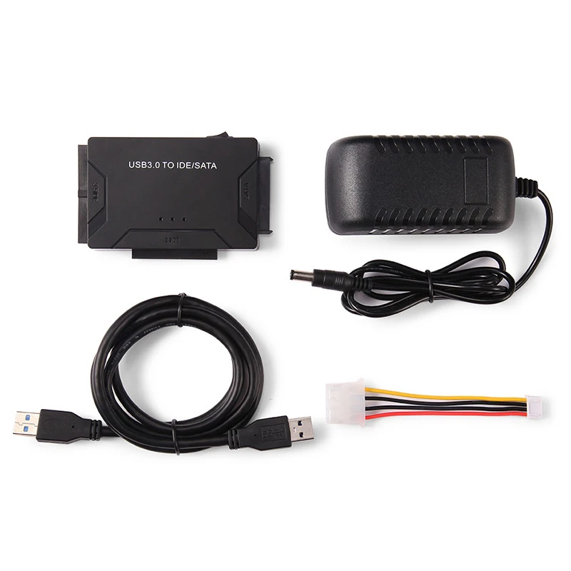 

2.5" 3.5" HDD Hard Disk Driver HDD SSD Converter With Power Adapter USB 3.0 To SATA IDE ATA Data Adapter 3 In 1for PC Laptop New