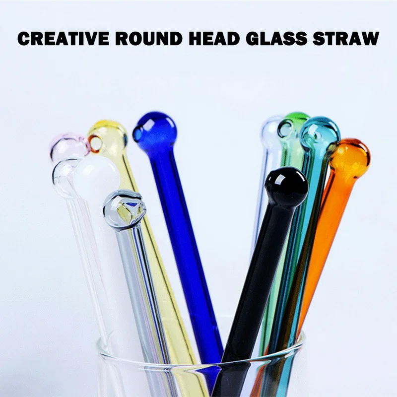 1 шт красочные стеклянные соломинки многократного использования вечерние смузи