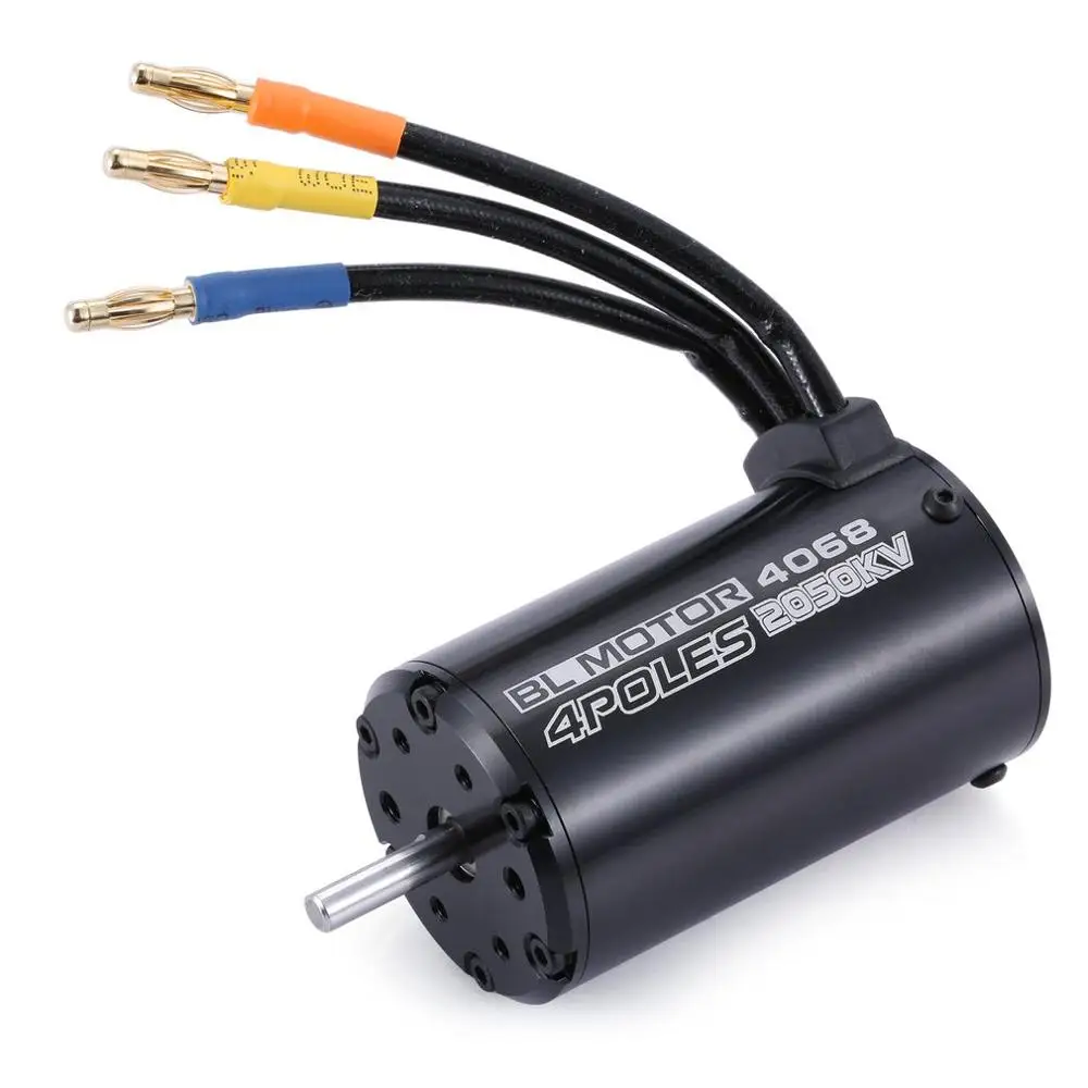 

RC 4068 2050KV 4 poles Sensorless Brushless Motor 120A ESC with LED Programming Card Combo Set for 1/8 RC Car Truck