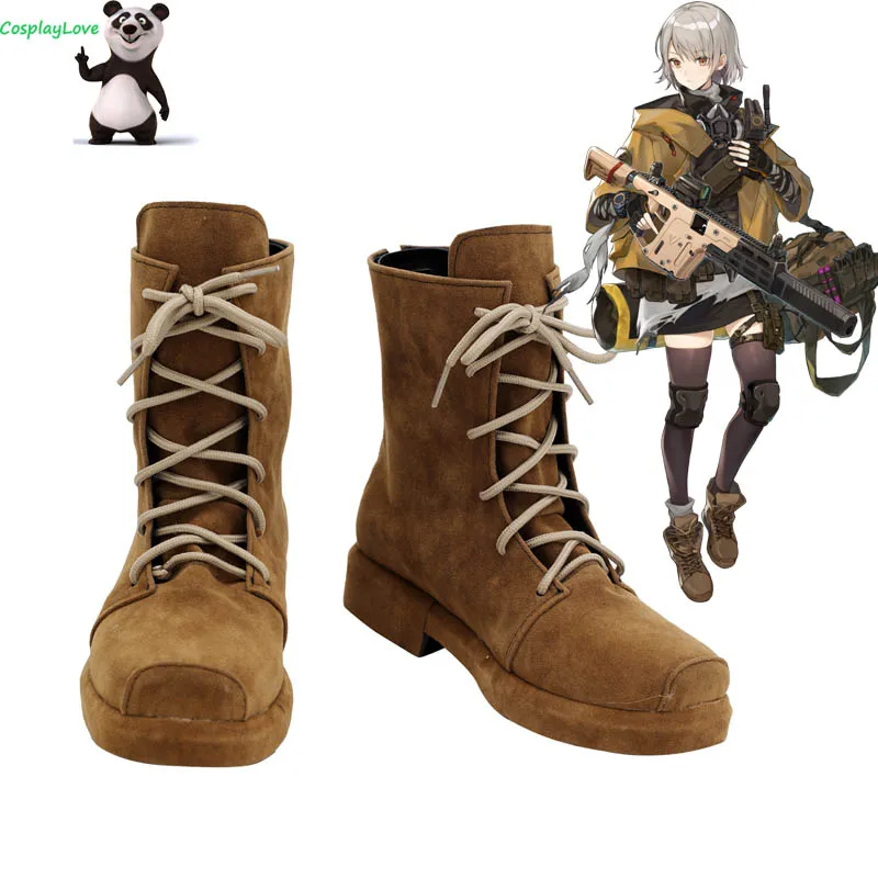 CosplayLove Girls' Frontline Vector Brown Cosplay Shoes Long Boots Leather Custom Hand Made For Halloween