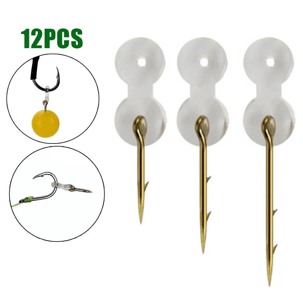 

12pcs Bait Spike Carp Fishing Bait Sting Boilies Pin With Silicone Ring For Corn Ronnie Hair Rig Feeder Tackle Pesca Iscas Fish