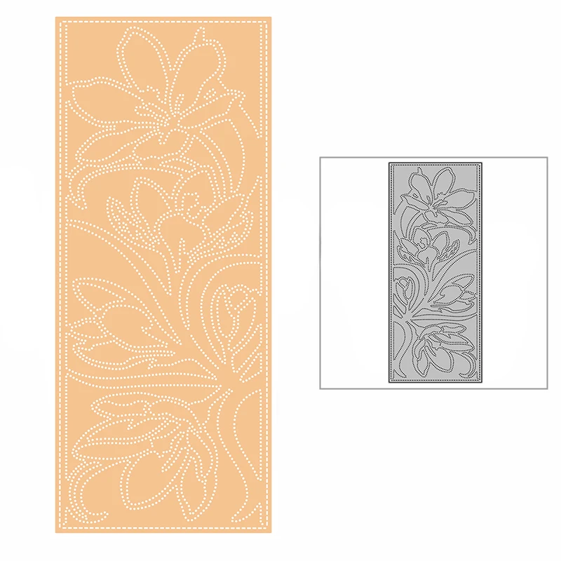 

2021 New Pretty big lotus Dotted Pattern Panel Metal Cutting Dies for DIY Craft Making Greeting Card and Scrapbooking No Stamps