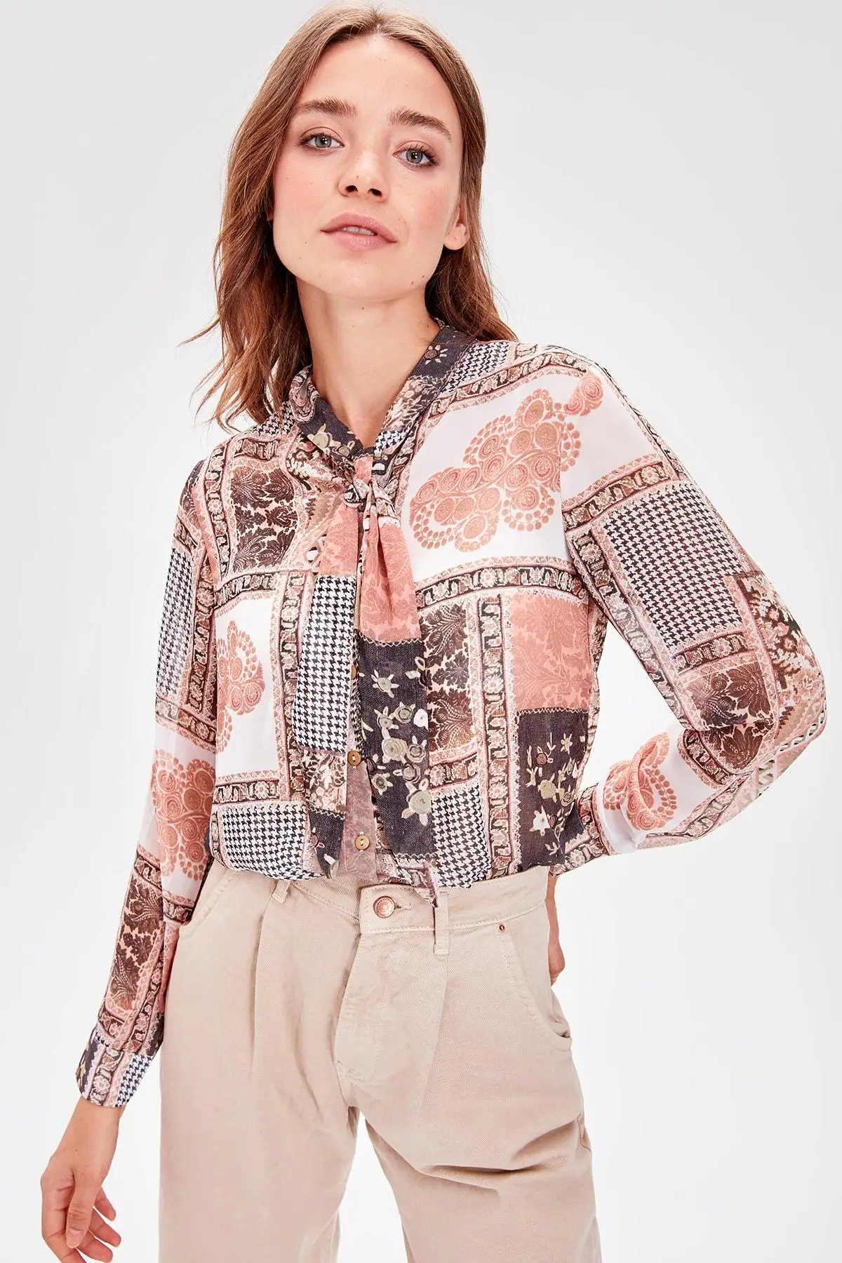 Trendyol рубашка с рисунком плитки TWOAW20GO0184|Рубашки| |